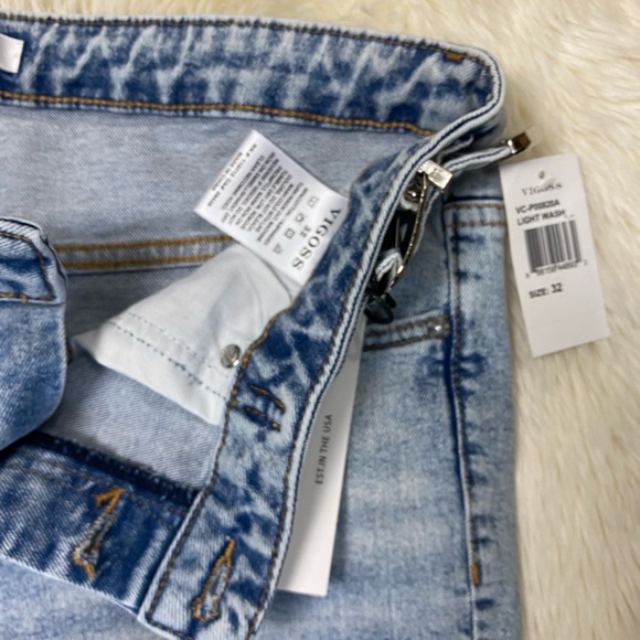 Vigross Frankie Slim Straight Leg Buckle Belt Detailed Cropped Jeans, Size 32 - Picture 7 of 10